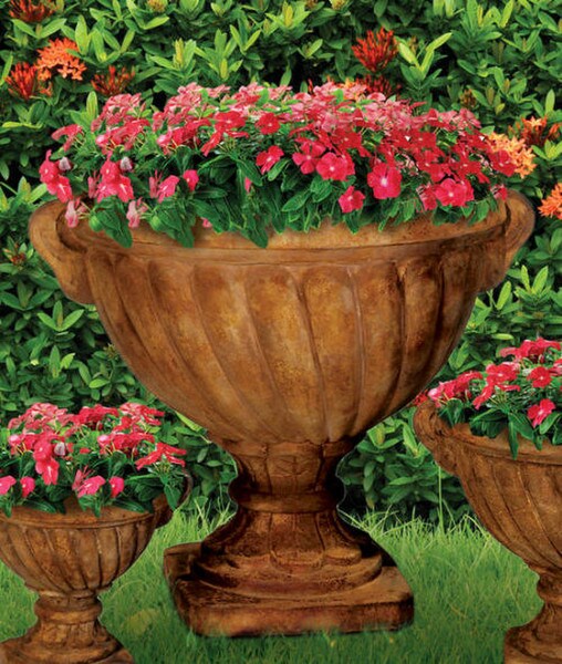 Twisted Urn Giant Cast Stone Elegant Decorative Stone Planters